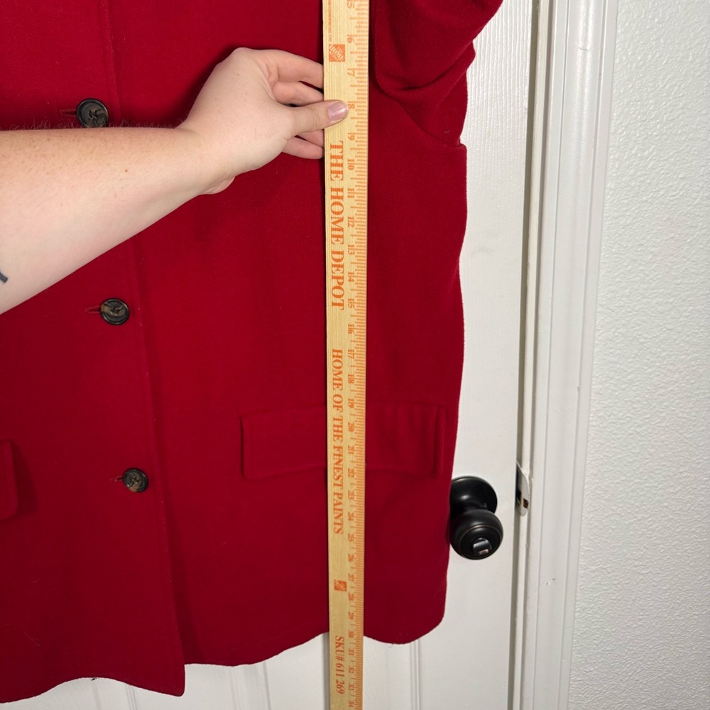J. Crew Red Wool Blend Coat - Picture 6 of 6